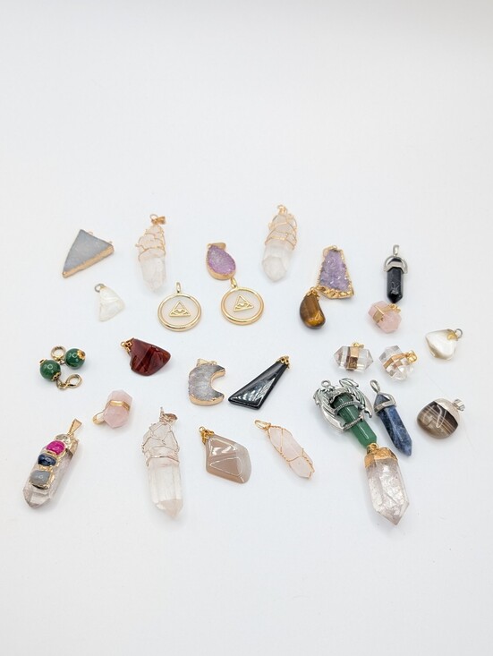Jewelry - Mixed Gemstone Pendant Lot of 28
